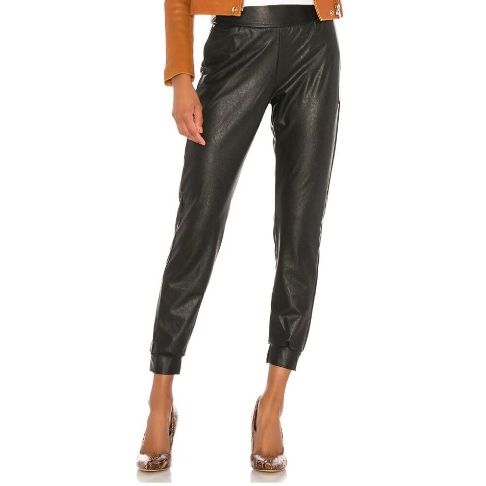 Commando Faux Leather Black Jogger-sz Small